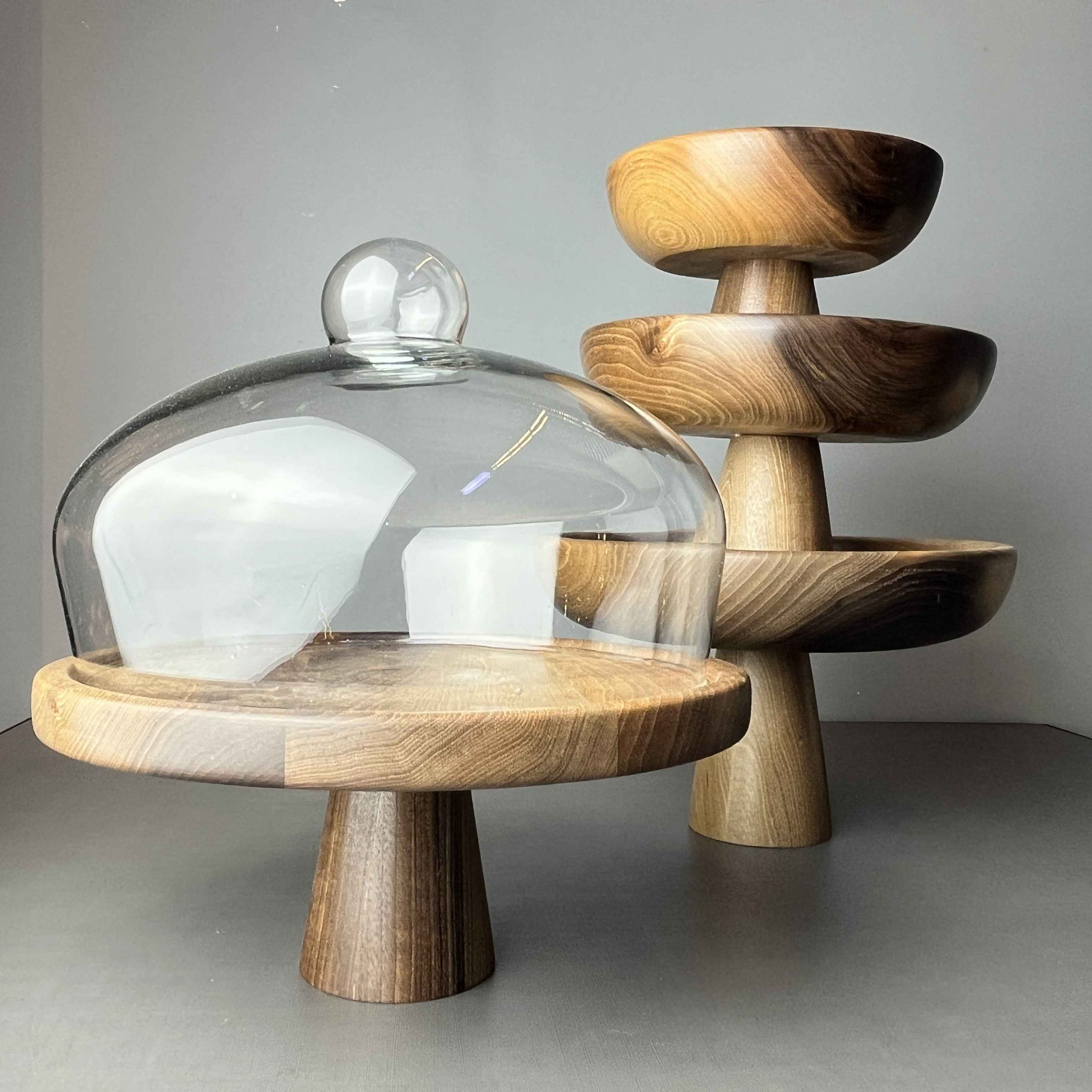 ست 4 تیکه کاسه و شیرینی خوری تک پایه مینیمال