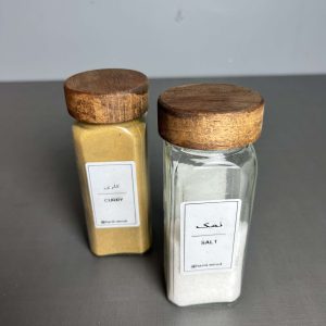 شیشه مکارتی سر نمکپاشی با در چوبی گردویی - تصویر 3