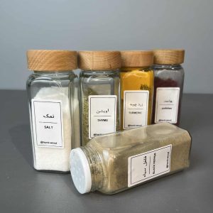 شیشه مکارتی سر نمکپاشی با در چوبی - تصویر 6