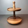 استند 2 طبقه گرد چوب گردو